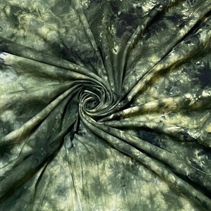 Green Tie Dye Print Fabric, Soft Fabric, Sustainable Fashion, 100% Cotton, Sewing Fabric, Dress Material By Yard