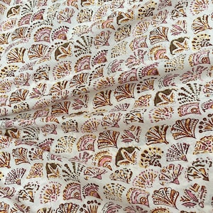 Shell Print  Soft Fabric, Sewing Fabric, Sustainable Fashion, 100% Cotton,  Dress Material By Yard