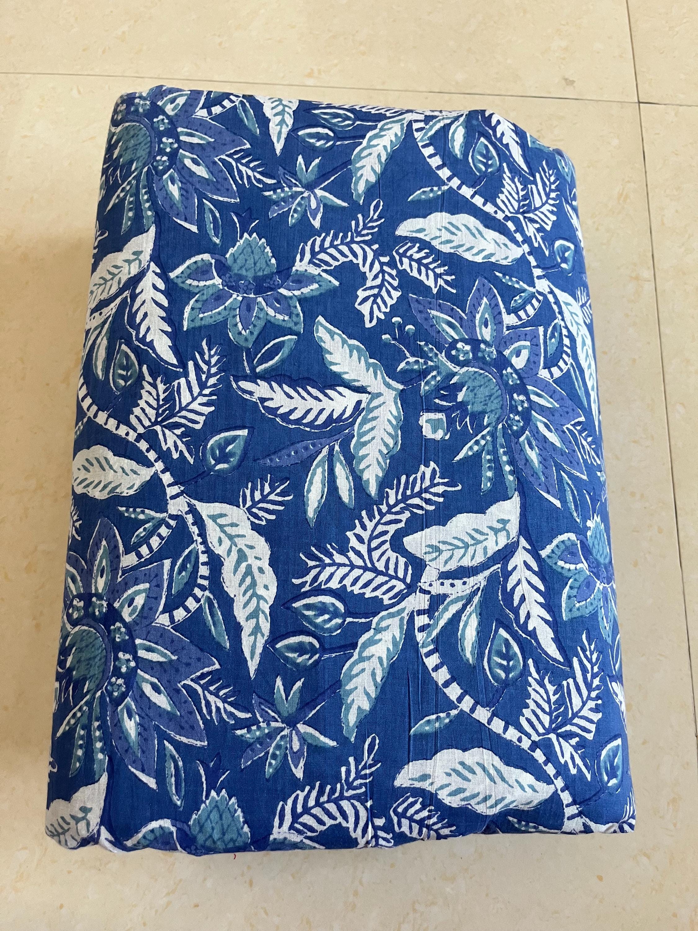 Blue and White Floral Print Fabric, Sustainable Fashion, 100% Cotton, Dress  Material by Yard - Etsy