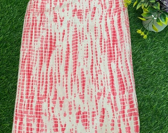 Tessuto con stampa Tie Dye rosa e bianco, tessuto morbido, moda sostenibile, 100% cotone, tessuto da cucito, materiale del vestito tagliato su misura