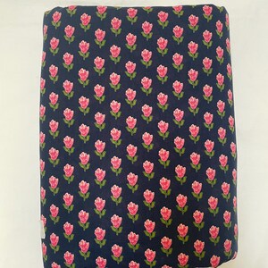 Navy Blue Small Motifs Print Fabric , Soft Cotton, Sustainable Fashion, 100% Cotton, Sewing Fabric, Dress Material By Yard