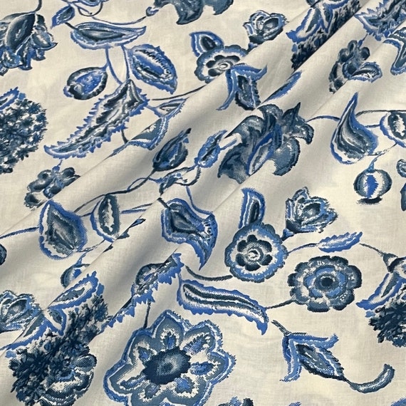 blue floral dress fabric Long Dress Avril