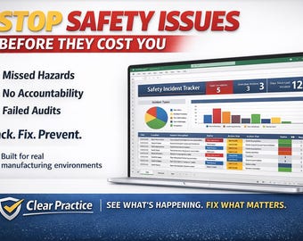 Safety Management Excel Template | Root Cause Analysis, Incident Tracker (Digital Download)