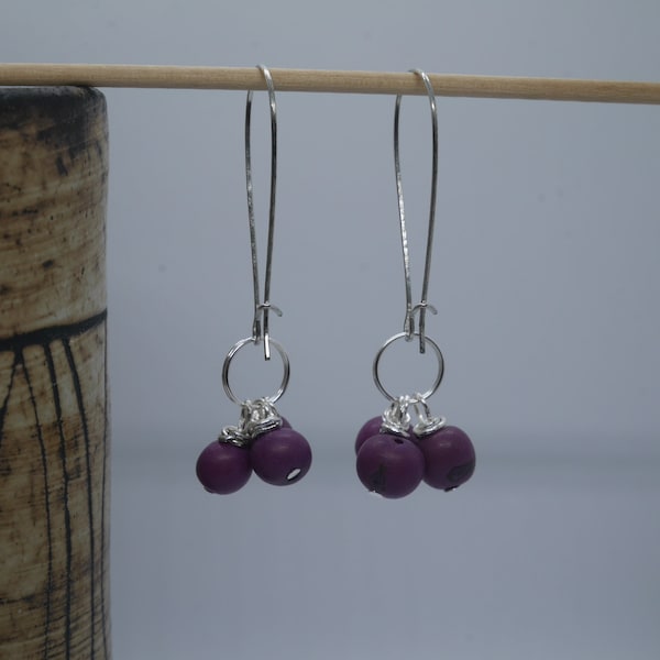 Boucles d'oreilles en graine açaï