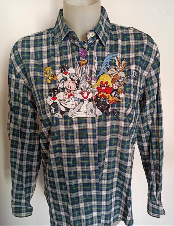 Vintage 90s Cotton Emmanuel Schvili shirt with car