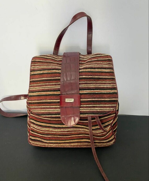 Vintage Zaino zainetto Missoni canvas pelle fantas