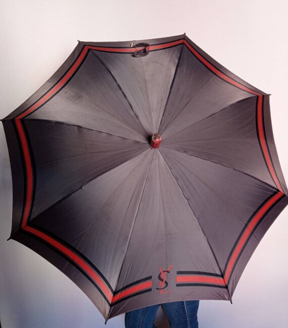 Vintage ysl yves saint Laurent umbrella 70s wood l