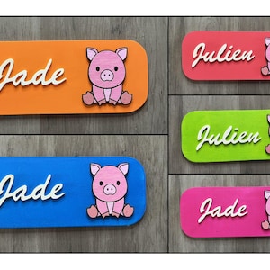 Small Pig Door Sign – Small Door Sign to Personalize – Children’s Decoration