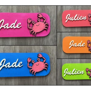 Small Crab Door Sign – Small Door Sign to Personalize – Children’s Decoration