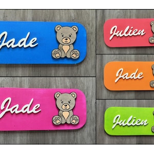 Small Bear Door Sign 1 – Small Door Sign to Personalize – Children’s Decoration