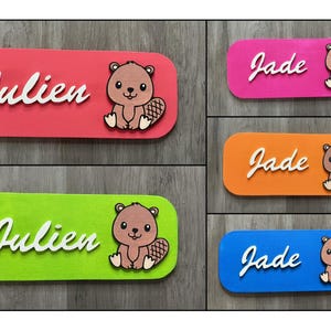 Small Beaver door sign – Small door sign to personalize – Children’s decoration