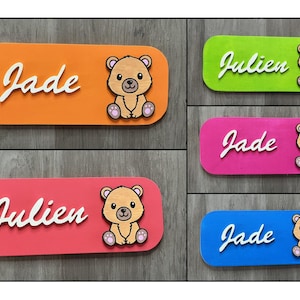 Small Bear Door Sign 2 – Small Door Sign to Personalize – Children’s Decoration