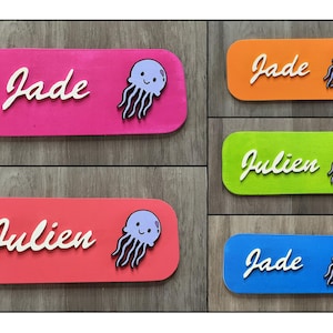 Small Jellyfish door sign – Small door sign to personalize – Children’s decoration