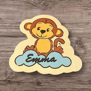 Monkey night light – Personalized night light – Children’s bedroom decoration