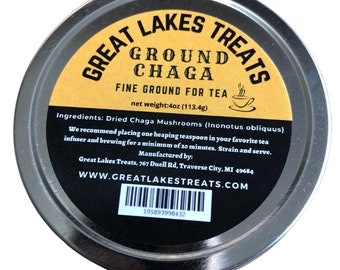 Great Lakes Treats Ground Chaga Tea (4oz) New look