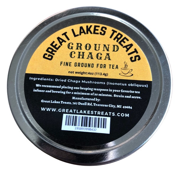 Great Lakes Treats Ground Chaga Tea (4oz) New look