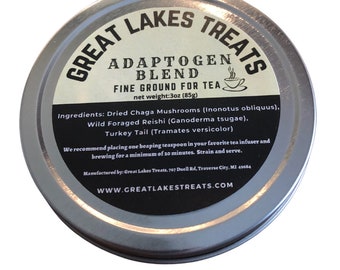 Great Lakes Treats Adaptogen blend Chaga, Reishi and Turkey Tail Tea (3oz)