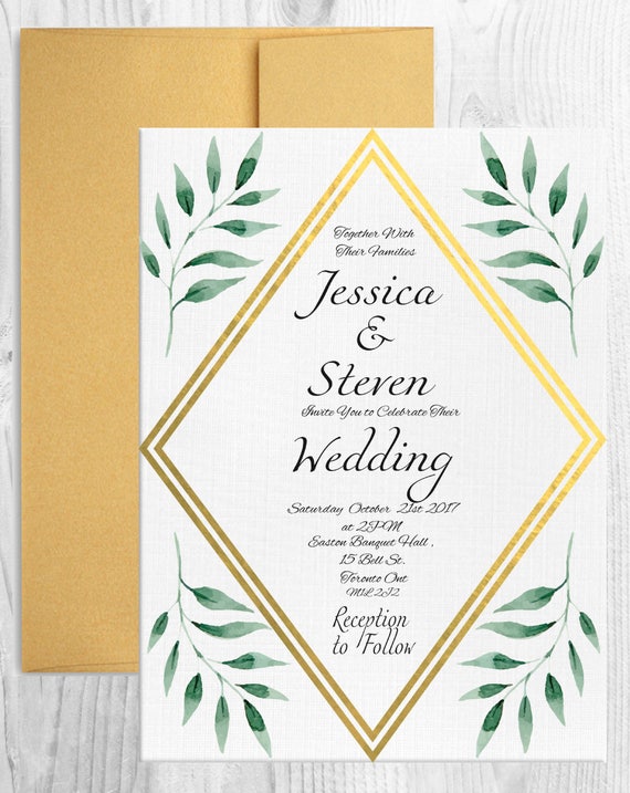 Wedding Invitation Template Printable Diy Wedding Invites Set Etsy