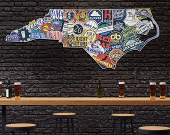 Bord ambachtelijk bier North Carolina: esdoornhouten bardecoratie