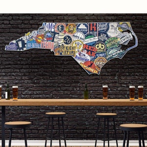 North Carolina Craft Beer Sign: Maple Wood Bar Decor