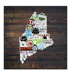 The Pint Tree State | Maine Craft Beer Signs | Beer Map, Bonus Room, Game Room, Wall Art, Wall Decor, Bar Decor, Man Cave