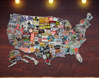 50 States of Brew , USA Craft Beer Sign Cutout, Unique Gift Idea