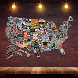 50 States of Brew , USA Craft Beer Sign Cutout, Unique Gift Idea