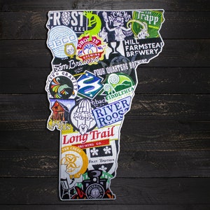 The Beer Maltin State | Vermont Craft Beer Signs | Man Cave, Wall Art, Wall Decor, Brewery Art, Craft Beer Map