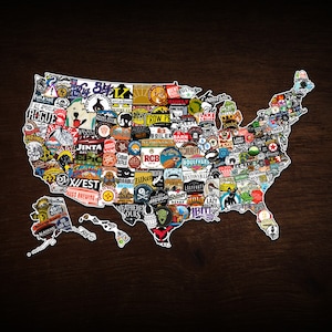 Wall Décor Craft Beer Art | United States, Craft Beer Sign, Beer Map USA, Fathers Day Gift Idea