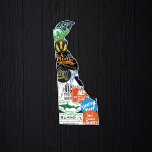 Delaware Craft Beer Signs | Man Cave, Wall Art, Wall Decor, Brewery Art, Craft Beer Map
