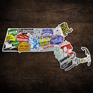MassaBREWsetts | Massachusetts Craft Beer Signs | Beer Map, Bonus Room, Game Room, Wall Art, Wall Decor, Bar Decor, Man Cave