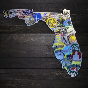 De ALEigator-staat | Ambachtelijke bierborden Florida | Bierkaart, bonuskamer, speelkamer, kunst aan de muur, muurdecoratie, bardecoratie, man Cave