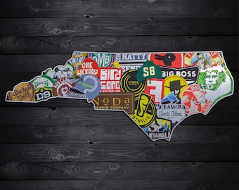 Thirst in Flight | North Carolina v1 Craft Beer Signs | Beer Map, Bonus Room, Game Room, Wall Art, Wall Decor, Bar Decor, Man Cave