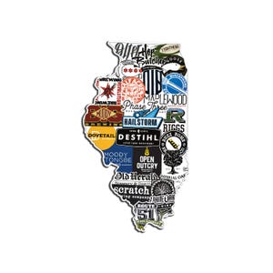 Illinois Craft Beer Schilder | Man Cave, Wand Kunst, Wand dekor, Brauerei Kunst, Craft Beer Map