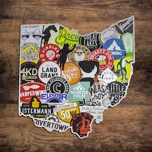 The BuckRye State | Ohio Craft Beer Signs | Beer Map, Bonus Room, Game Room, Wall Art, Wall Decor, Bar Decor, Man Cave