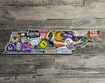 Tennessee Craft Beer-bord | Handgesneden brouwerijkaart, wanddecoratie