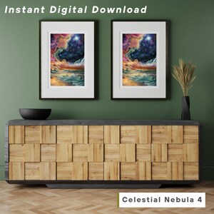 Celestial Nebula 4 – Galaxy Wall Art Print, Sci-Fi Space Poster, Printable Nebula Artwork, Instant Digital Download, Home Decor