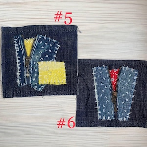 Upcycled Denim Patch: Hand-Embroidered Boro Sashiko Textile Art