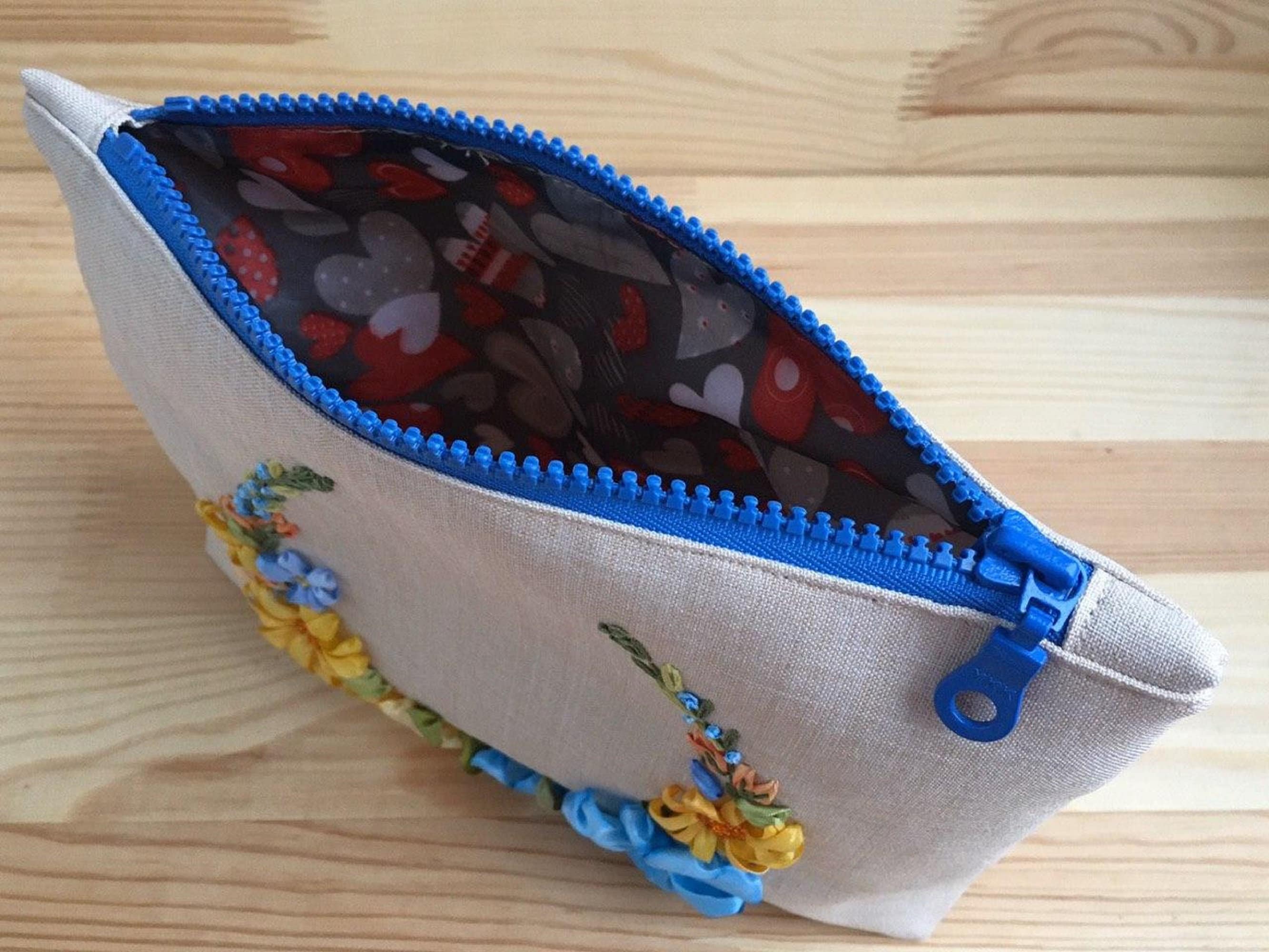 Monogram makeup bag floral cosmetic zipper pouch ribbon  etsy Monogram makeup bag floral cosmetic zipper pouch ribbon  etsy