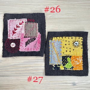 Upcycled Denim Patch: Hand-Embroidered Boro Sashiko Textile Art image 15