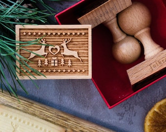 MAGIC CHRISTMAS wooden engraved stamp for cookies, laser stamp, baking gift
