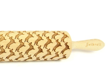 DACHSHUND  engraved rolling pin for cookies, embossing rolling pin, engraved by laser, stamp for cookies
