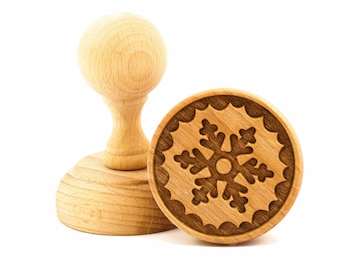 SNOWFLAKE engraved stamp, cookie stamp, laser stamp, baking gift