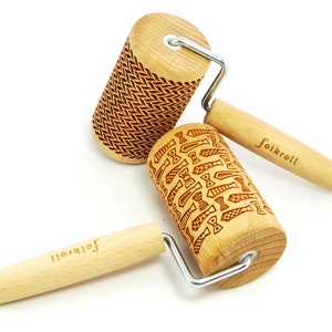 CONJUNTO DE 2 mini rodillos grabados para galletas, rodillos en relieve, rodillos láser