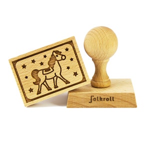 HORSE wooden engraved stamp for cookies, laser stamp, baking gift