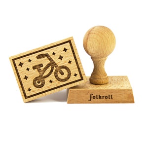 BIKE wooden engraved stamp for cookies, laser stamp, baking gift