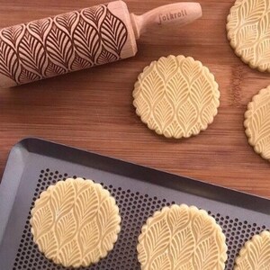 embossing roller. Folk Deco Junior rolling pin for cookies