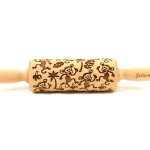 JUNGLE engraved rolling pin for cookies, embossing rolling pin, engraved by laser, stamp for cookies