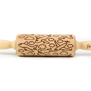 PLANE engraved rolling pin for cookies, embossing rolling pin, engraved by laser, stamp for cookies