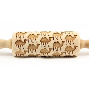 Mattarello inciso CAMEL per biscotti, mattarello per goffratura, inciso al laser, timbro per biscotti
